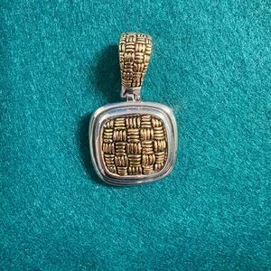 Elegant Gold and Silver Woven Brooch